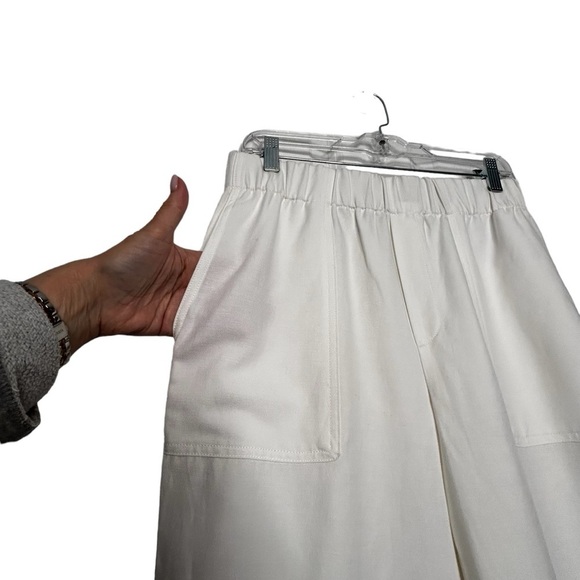 NWT Banana Republic White Relaxed Cropped Pants w/Pockets Sz M - Picture 6 of 12